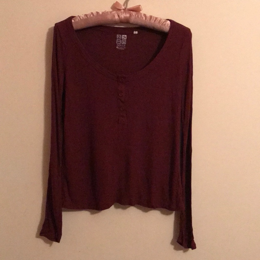 Maroon Long Sleeve Top Nollie